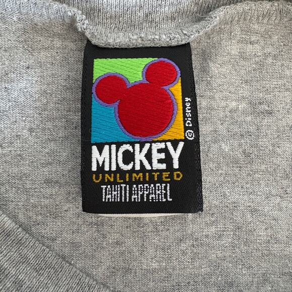 Vintage Mickey Unlimited Crop Weight Lifting T Shirt Made in USA Women's Size L - Picture 3 of 5